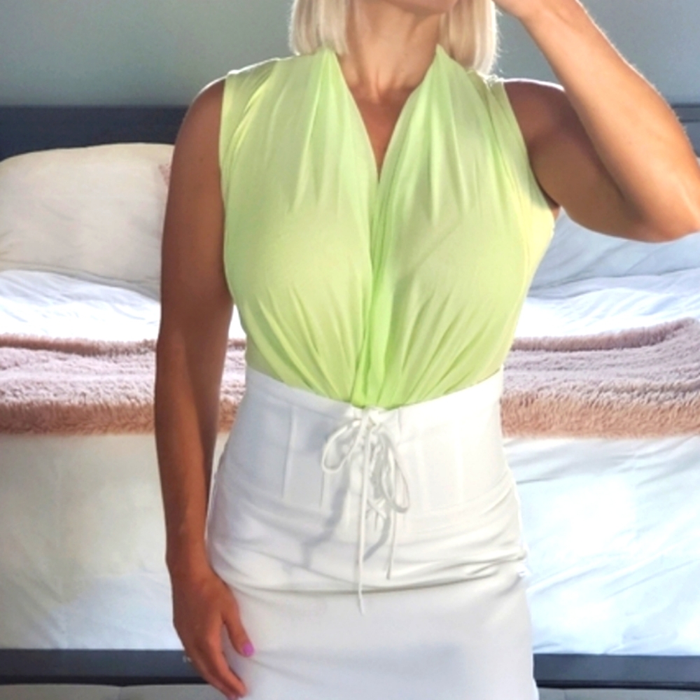 Eva Mendes Green Mila bodysuit